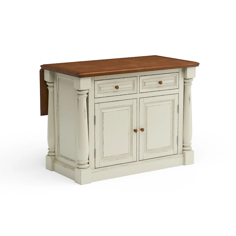 Îlot de cuisine en bois blanc cassé par - 48 x 36 x 25