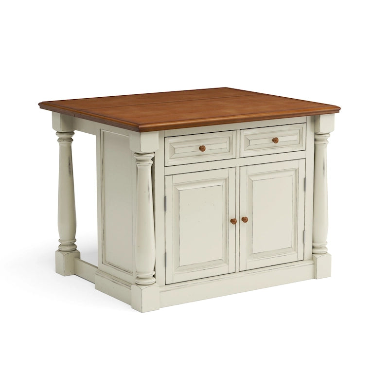 Îlot de cuisine en bois blanc cassé par - 48 x 36 x 25