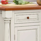 Îlot de cuisine en bois blanc cassé par - 48 x 36 x 25