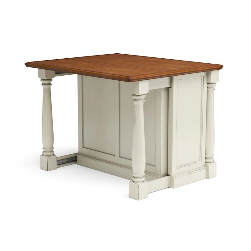 Îlot de cuisine en bois blanc cassé par - 48 x 36 x 25