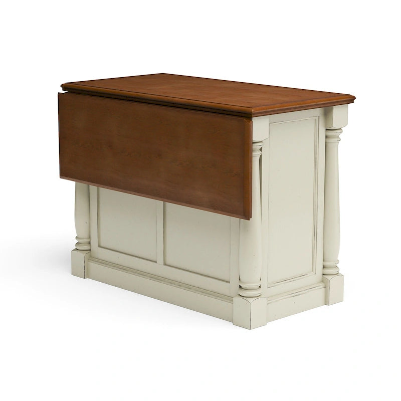 Îlot de cuisine en bois blanc cassé par - 48 x 36 x 25