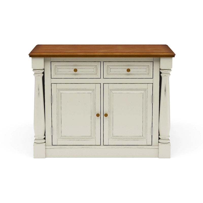 Îlot de cuisine en bois blanc cassé par - 48 x 36 x 25