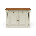 Îlot de cuisine en bois blanc cassé par - 48 x 36 x 25