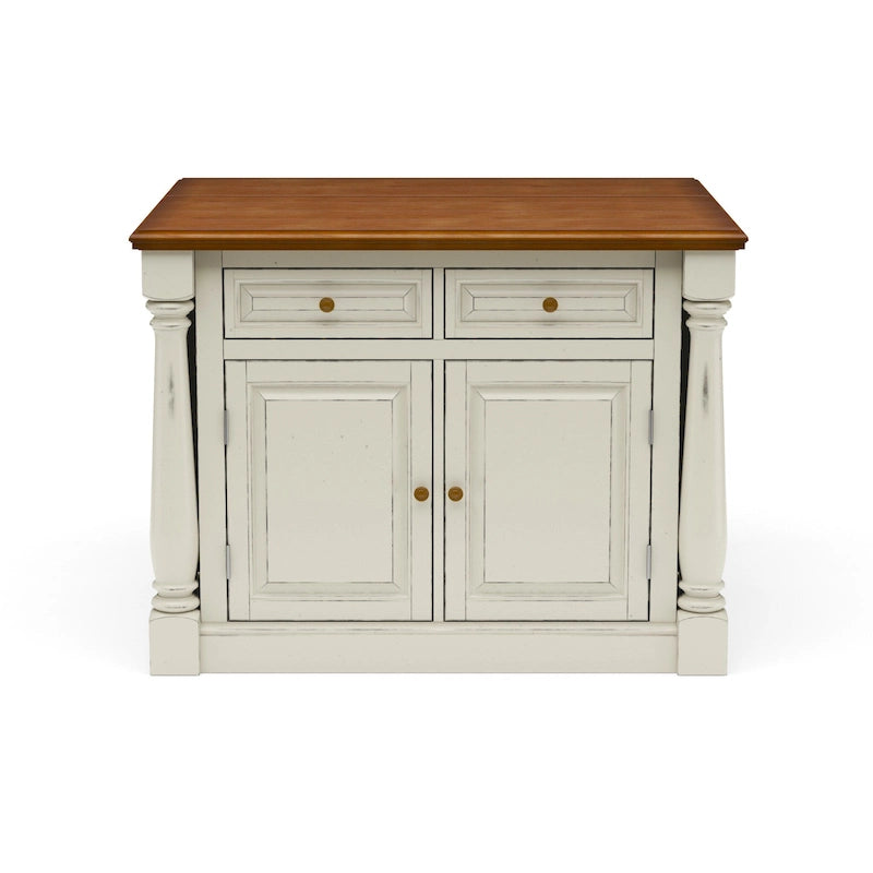 Îlot de cuisine en bois blanc cassé par - 48 x 36 x 25