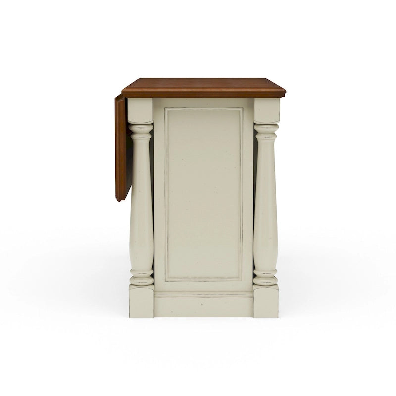 Îlot de cuisine en bois blanc cassé par - 48 x 36 x 25