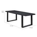 Table de salle à manger à hauteur de comptoir moderne en charbon de bois