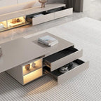 Table basse rectangulaire extensible moderne avec tiroirs de rangement