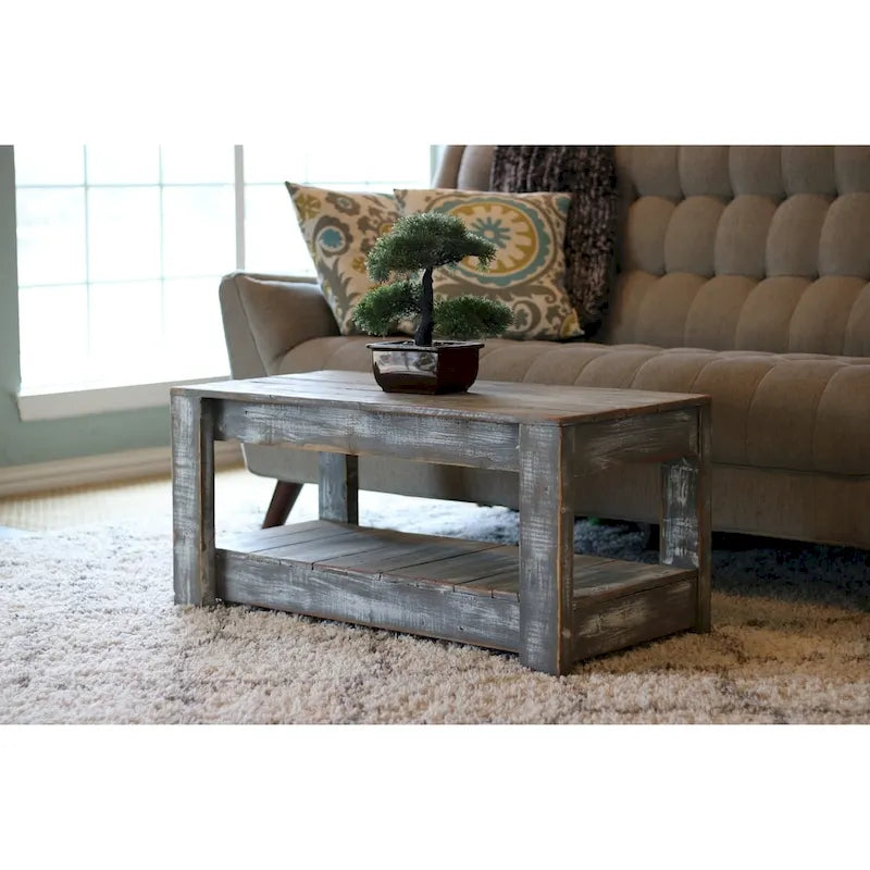Table basse de ferme originale faite à la main en bois de récupération