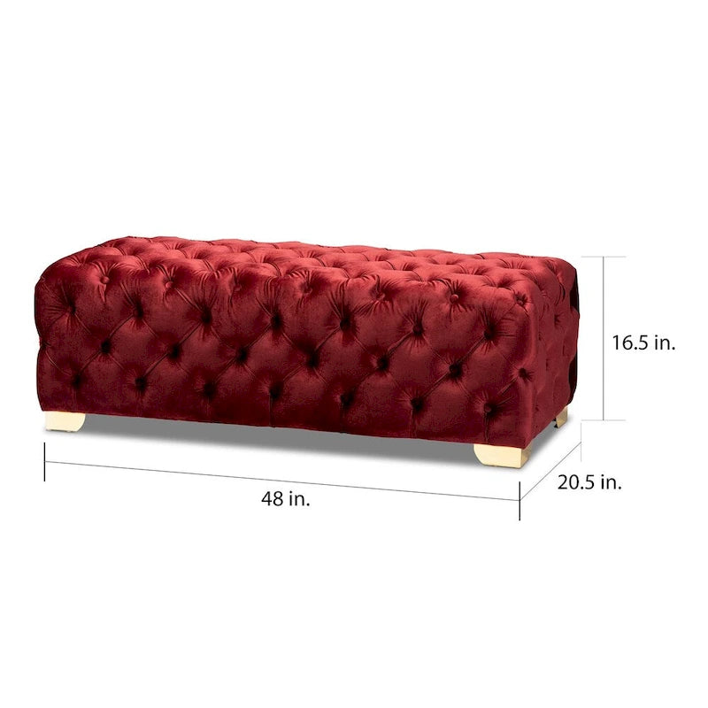 Banc ottoman en velours