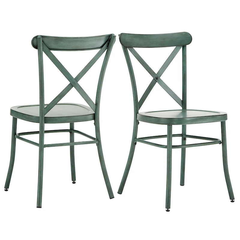 Chaises de salle à manger en métal (lot de 2)