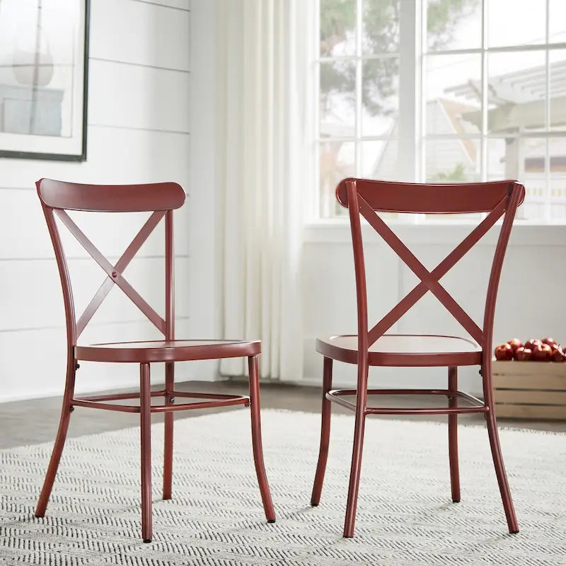 Chaises de salle à manger en métal (lot de 2)