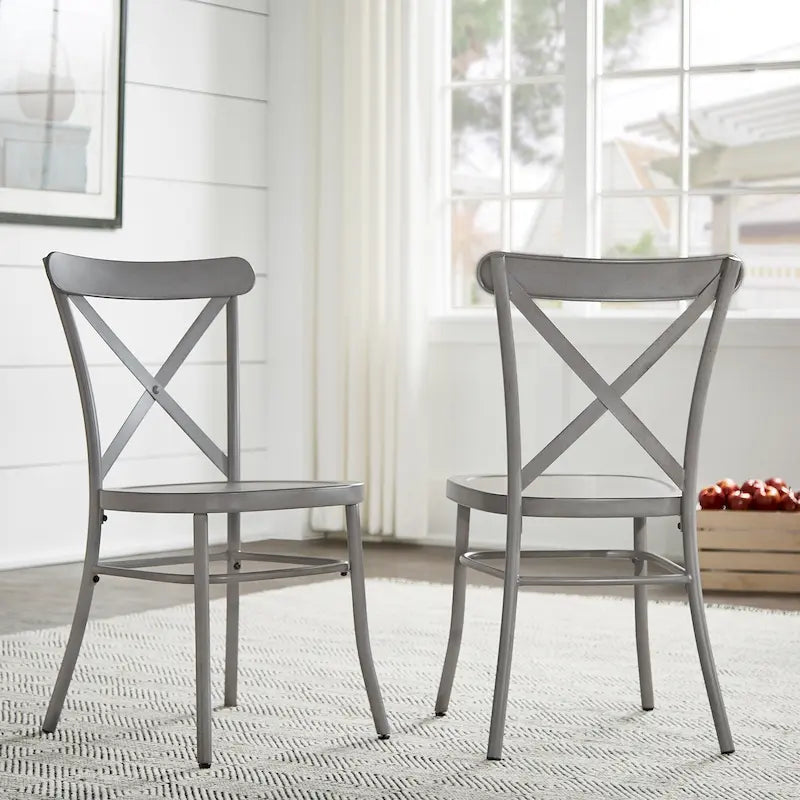 Chaises de salle à manger en métal (lot de 2)