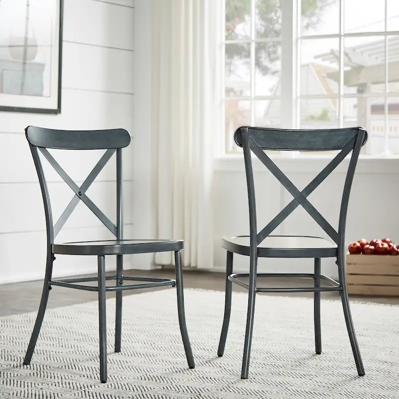 Chaises de salle à manger en métal (lot de 2)