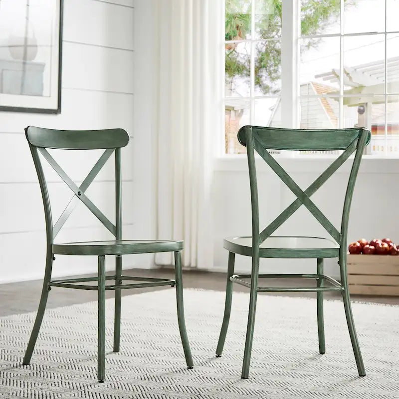 Chaises de salle à manger en métal (lot de 2)