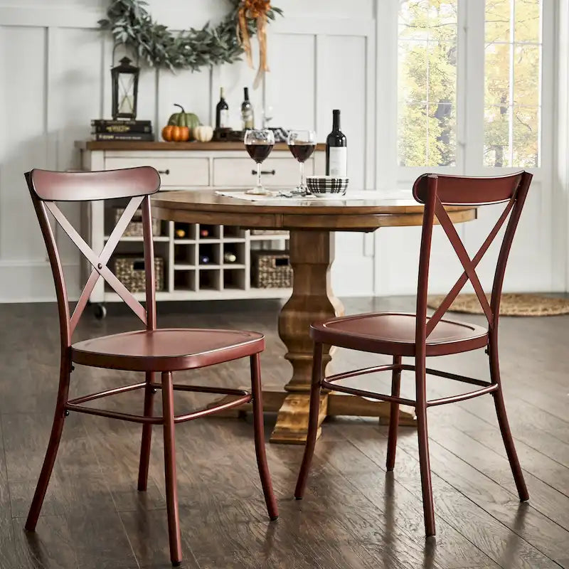 Chaises de salle à manger en métal (lot de 2)