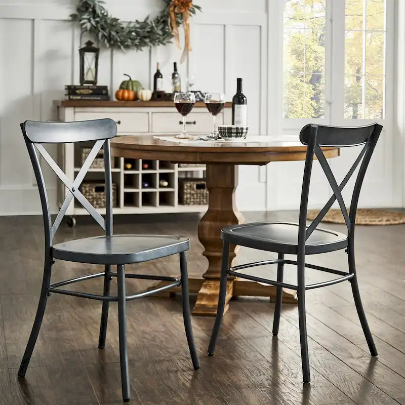 Chaises de salle à manger en métal (lot de 2)