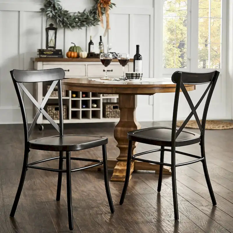 Chaises de salle à manger en métal (lot de 2)