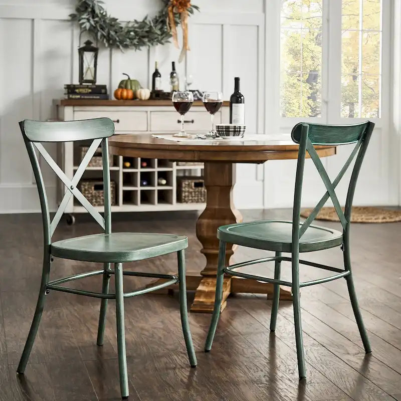 Chaises de salle à manger en métal (lot de 2)
