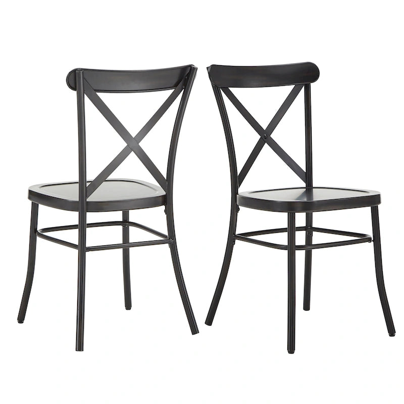 Chaises de salle à manger en métal (lot de 2)