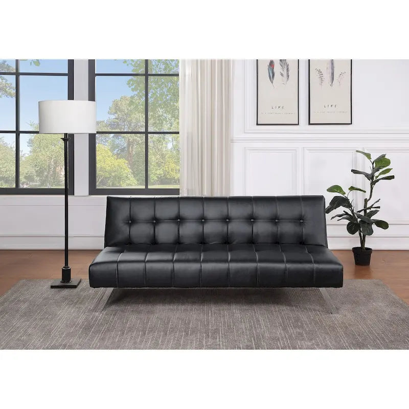 Futon avec pieds en acier inoxydable