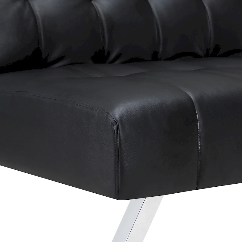 Futon avec pieds en acier inoxydable