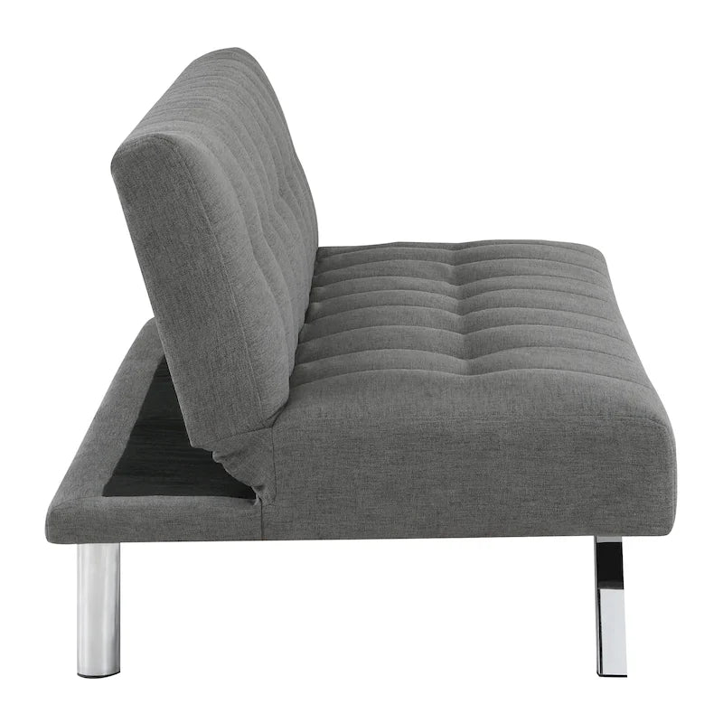 Futon avec pieds en acier inoxydable