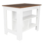 Îlot de cuisine décontracté en bois à 3 étagères