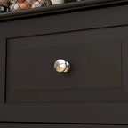 79Armoire de Rangement de Cuisine avec Portes Vitrées, Buffet Laqué