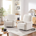 Ensemble de 2 fauteuils de relaxation inclinables manuellement pivotants à 360 degrés