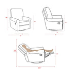 Ensemble de 2 fauteuils de relaxation inclinables manuellement pivotants à 360 degrés