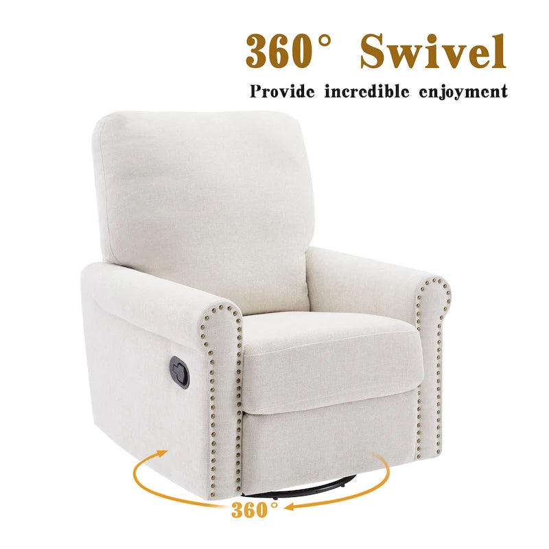 Ensemble de 2 fauteuils de relaxation inclinables manuellement pivotants à 360 degrés