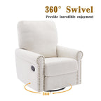 Ensemble de 2 fauteuils de relaxation inclinables manuellement pivotants à 360 degrés