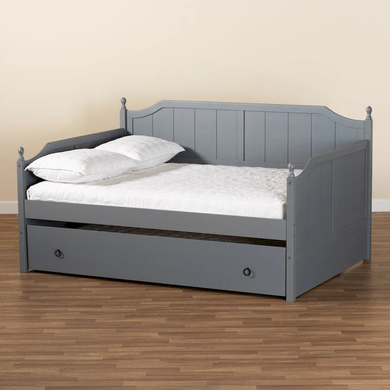 Lit de repos pleine grandeur Millie Cottage Farmhouse avec lit gigogne double