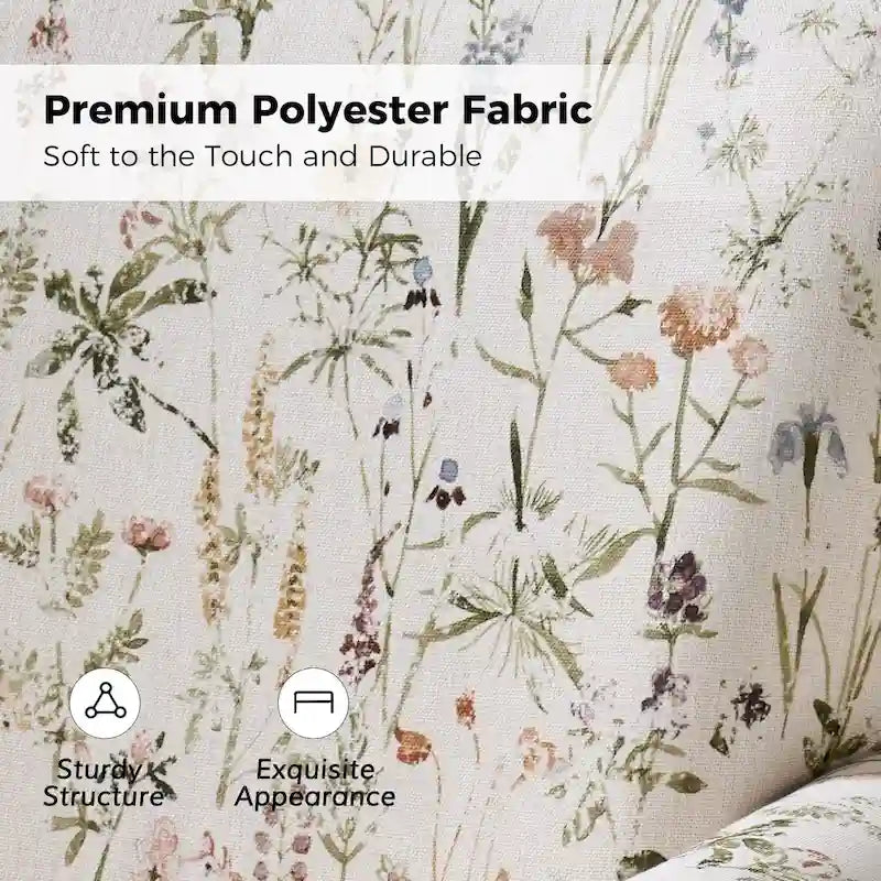 Fauteuil à bascule pivotant en tissu fleuri confortable avec accoudoirs roulés