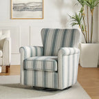 Fauteuil à bascule pivotant en tissu fleuri confortable avec accoudoirs roulés