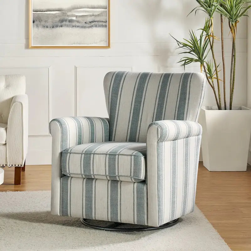 Fauteuil à bascule pivotant en tissu fleuri confortable avec accoudoirs roulés