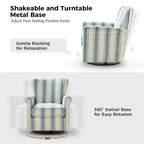 Fauteuil à bascule pivotant en tissu fleuri confortable avec accoudoirs roulés