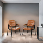 Fauteuils de bureau de direction en cuir de qualité supérieure avec accoudoirs rembourrés