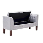 Banc de rangement, Banc de chambre avec accoudoirs, Banc d'entrée ottoman avec rangement