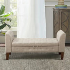 Banc de rangement, Banc de chambre avec accoudoirs, Banc d'entrée ottoman avec rangement