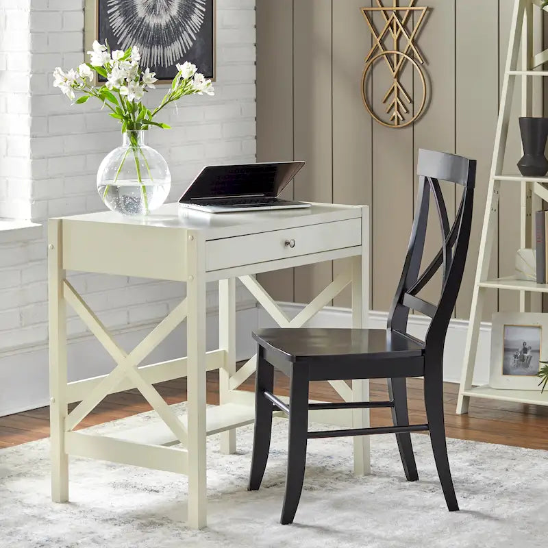 Bureau en bois de ferme à cadre en X Simple Living