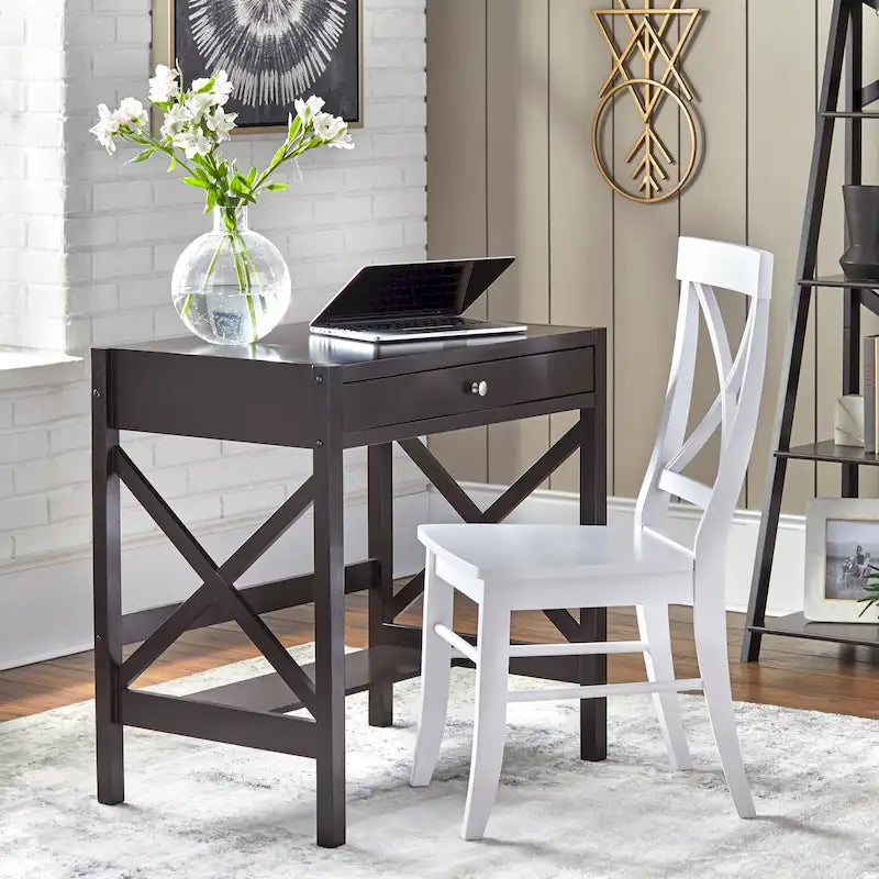 Bureau en bois de ferme à cadre en X Simple Living