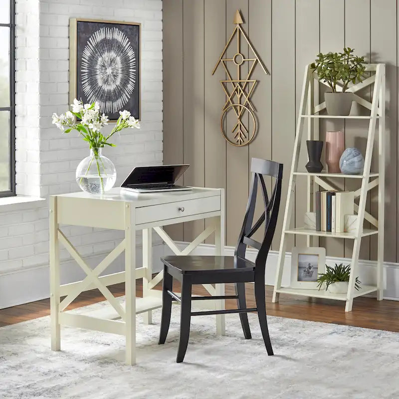 Bureau en bois de ferme à cadre en X Simple Living