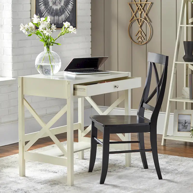 Bureau en bois de ferme à cadre en X Simple Living