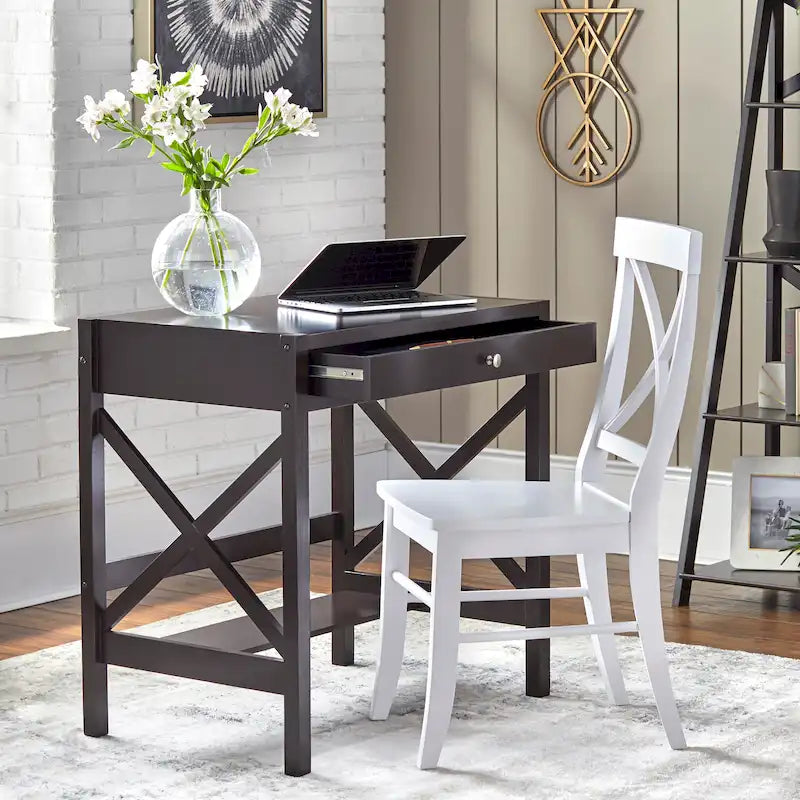 Bureau en bois de ferme à cadre en X Simple Living