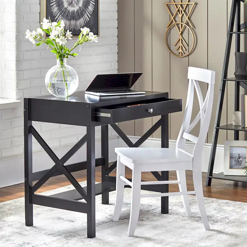 Bureau en bois de ferme à cadre en X Simple Living