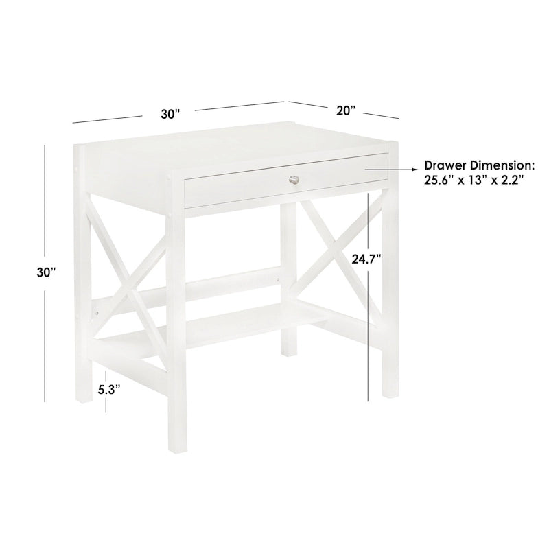 Bureau en bois de ferme à cadre en X Simple Living