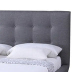 Lit plateforme Carson Carrington Svinninge gris rembourré de style Mid-century