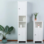 Meuble de salle de bain colonne en MDF blanc de 170 cm avec rangement à linge