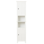 Meuble de salle de bain colonne en MDF blanc de 170 cm avec rangement à linge